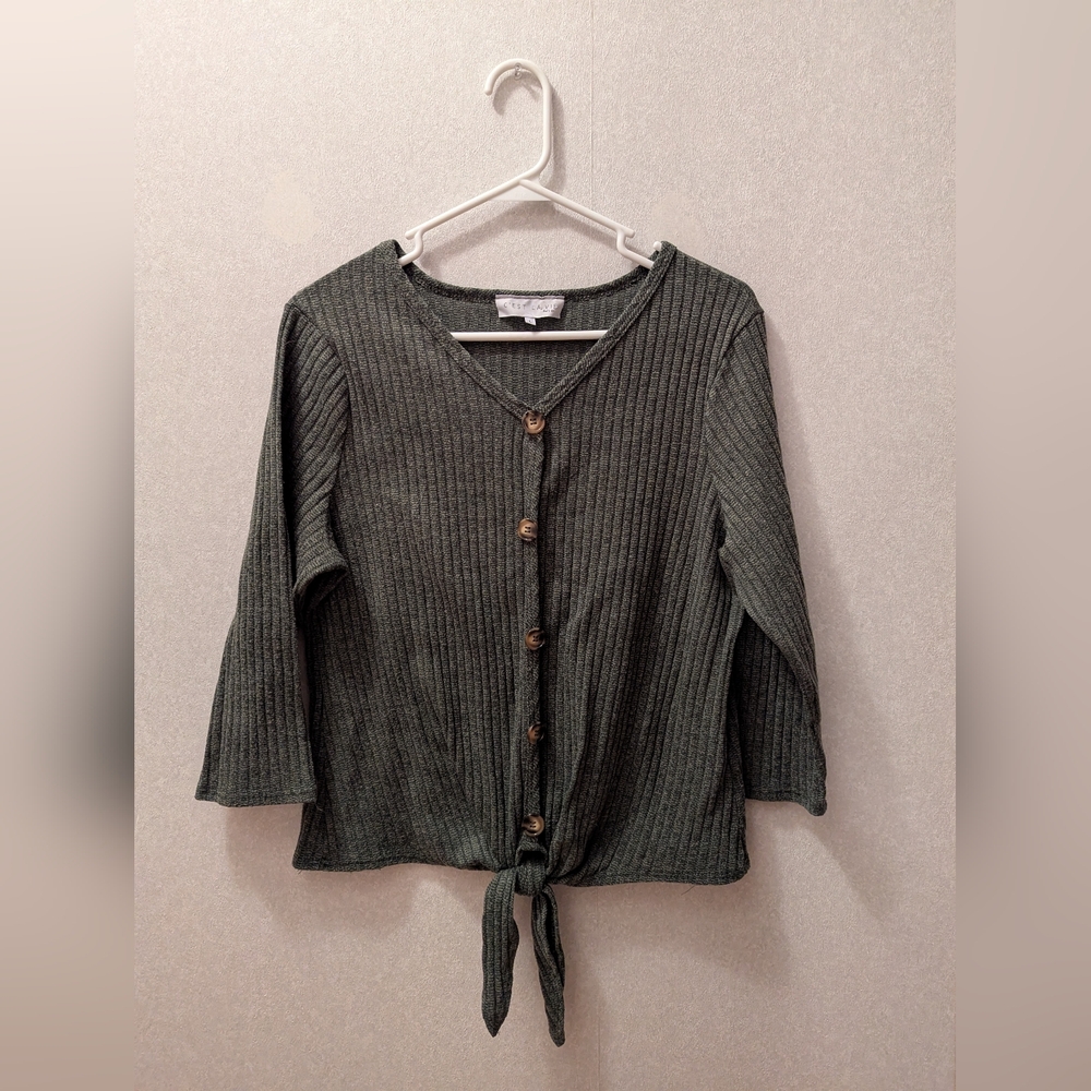 C'Est La Vie Button Up Tie Top